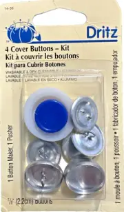 Prym-Dritz 4 Cover Buttons Kit 7/8" Includes 1 maker & 1 pusher Made in USA