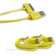 2X 6FT USB TO 30PIN YELLOW CABLE DATA SYNC CHARGER SAMSUNG GALAXY TAB TABLET 7.0