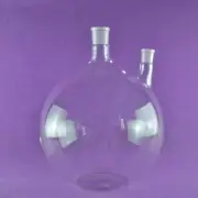 Laboratory Two Necks Glass Plat Bottom Flask 5L 24/40