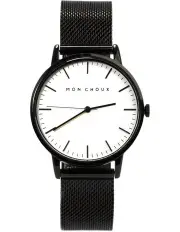[Mon Choux] Classic Mesh Watch 38mm in White/Black
