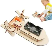 Wooden Remote Control Boat | Funny Science Experiment Kit | Portable Fine Motor Skill Learning Game, Preschool Educational Activity for Boys, Girls