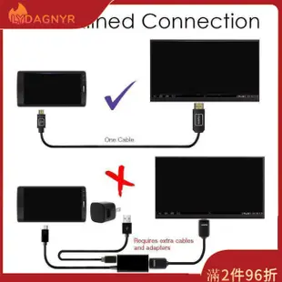 適用於智能手機平板電腦的 Dagnyr Micro HDMI 兼容轉 HDMI 兼容 1080P 數據線