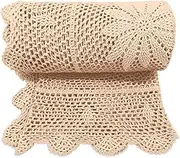 Zenviro The Boho Throw Blanket Cotton Dusk 50x60 Hand Made Lightweight Decorative Knitted Blanket Crochet Blankets Macrame Throw Blanket Boho - Couch, Chair, Sofa, Bed, Picnics, Gift, Photography