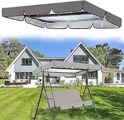 Garden Swing Canopy Replacement, Garden Swing Canopy Replacement, Outdoor Swing Canopy Replacement Cover UV Block Sun Shade Waterproof for Outdoor Garden Patio Yard Park Porch Swing,Gray,1