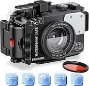 Sea frogs Waterproof Camera Housing Compatible with Olympus TG-7 IPX8 60m/196ft Maximum Diving Depth Underwater Camera Case for Diving, Surfing, Rowing, Skiing (Black)