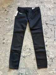 Diesel Nevy Slim Straight Stretch Jeans Low Dark Wash 29x32 Italy (2009) Women's