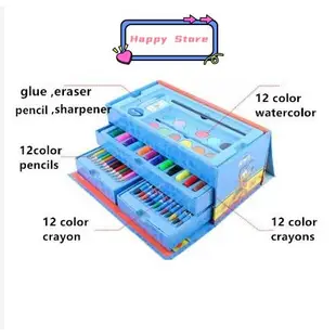 54 Pieces Kids Art Artist Set in a Box with Drawers Pens Pen