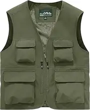 [KEOYA] FEOYA Men Outdoor Fishing Vest Travel Utility Sleeveless Jacket Lightweight Cargo Vest with Multi Pockets