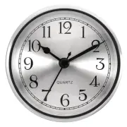 3.5" 90mm Quartz Arabic Clock Insert, Fit 78mm/3.1", Silver, Style 1