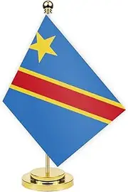 Congo Desk Flag, 30 cm Large Small Congolese Banner, Outdoor, Tiny Print Decor for Office, Home, Table, Desk Congo