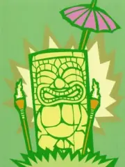 Postcard Jeff Thompson "Tiki #8" (Woodcut Artist) Folk Art MINT
