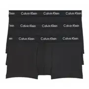 【 Calvin Klein 凱文克萊 】 短版 COTTON 四角男內褲 透氣棉質 黑色5件一組