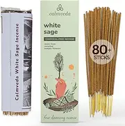 White Sage Incense Sticks for Cleansing - (80 Scent Sticks) Charcoal Free, Made from Upcycled Flowers | Protection Incense to Cleanse Negative Energy