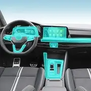 Car Interior Film Dashboard Piano Board Shift Center Console Anti-Scratch Transparent TPU Protection Film,for Volkswagen Golf/GTI 2021-2023 (Style for RHD)