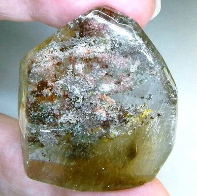 109.1ct Scenic Garden Quartz Rutiles Lodolite Red Gold Natural Mined Unheated
