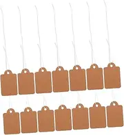 jojofuny 200pcs Blank Paper Marking Tags with String Writable Display Labels for Jewelry Clothing Garage Retail Pricing Versatile Hang Tags for Various Uses