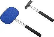 2piece Car Window Cleaner Tool Squeegee for Dust-Free Every Time Car Rearview Mirror Retractable Wiper ABS