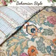 NEW! ~ COZY CHIC BLUE TEAL AQUA BROWN BOHO GREEN LEAF BEACH TROPICAL QUILT SET