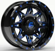 Fuel Lethal 14x7 ATV/UTV Wheel - Gloss Black/Blue (4/156) 4+3 [D6541470A544]