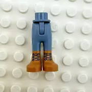 LEGO Minidoll Legs - Sand Blue Pants with Back Pockets and Medium Nougat Shoes