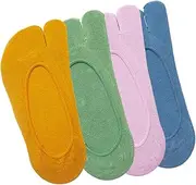 OATIPHO Comfortable Low-heel Split Toe Socks for Women Non-slip Socks Set Breathable Cotton