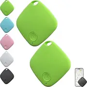Wetag Mini Tracker, Wetag Mini Intelligent Bluetooth Trackers, Portable Dogs Cats GPS Locator, for Keys, Pets, Luggage, Satchel and Backpack (Square Green,2Pcs)