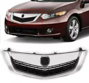 For 2009 2010 Acura TSX Front Grille Mesh With Chrome Upper & Lower Molding 3PC