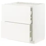 METOD / MAXIMERA base cab f hob/2 fronts/3 drawers, white/Veddinge white, 80x60x80 cm