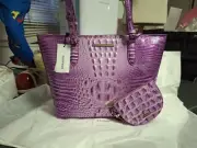 Brahmin Melbourne Collection Lilac Essence Medium Asher Matching Coin Wallet