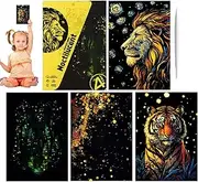 Scratch Artt for Kids - Scratch Paper Art | A4 Artt Paper | Art | Handmade Glitter Crafts | Coloring Drawing, Graffiti Cards Toys, Landscape and Animal