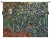 Irises In Garden II Belgian Tapestry - Wall Art Hanging For Decor