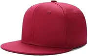 Boolavard Classic Snapback Hat Cap Hip Hop Style Flat Bill Blank Solid Color Adjustable Size