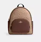 Coach Court Tan/Brown Signature Coated Canvas & Leather Backpack (CZ176) -NWT