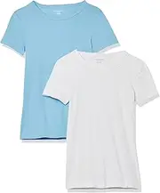 Amazon Essentials Women's Slim-Fit Short-Sleeve Crewneck T-Shirt, Pack of 2