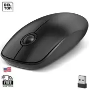 Delton S15 Ambidextrous Wireless Mouse with Auto Pair USB Dongle, Black