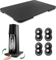 Appliance Slider 360° Rolling Tray Compatible with SodaStream Terra Sparkling Water Maker Bamboo Countertop Rotation Sliding Tray with Wheels for Soda Streaming Machine