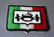 Italian Flag-Formula Racer Vintage Look Sew-On Patch 2.6" Monza