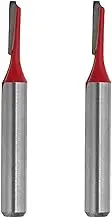 2pcs Router Bit 1/4" Shank 1/8" Cutting Dia Single Straight Flute Carbide for Woodworking Carpentry Milling Cutter DIY Tool Red