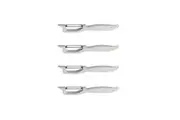 4x Cuisena Vegetable Fruit Plastic Stainless Steel Comfort Swivel Peeler White