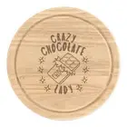 Crazy Chocolate Lady Stars Round Chopping Cheese Board Chocoholic Funny Food