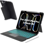 Magnetic Detachable iPad Keyboard Case for New iPad Pro 13 inch M4 2024, Wire...