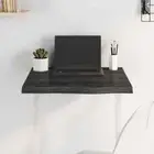 Table Top Dark Grey 60x60x4 cm Treated Solid Wood Oak