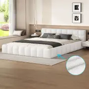 ALFORDSON Bed Frame Queen White Boucle
