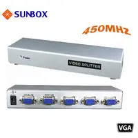 在飛比找PChome24h購物優惠-SUNBOX 4埠VGA螢幕分配器 (VS114B)