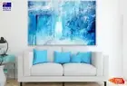 Blue & White Abstract Painting Wall Canvas Home Decor Australian Made Quality