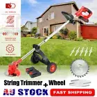 Cordless Grass Trimmer Whipper Snipper & Wheel & 2x Batteries For Makita Battery