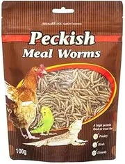 Peckish Dried Mealworms 250g, Natural - High Protein Source, 100 Percent Organic Mealworms, Suitable for Chickens, Reptiles, Caged or Wild Birds and Hamsters - Ideal for Supplemental Feeding.