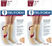 Truform Medical Compression Stockings 30-40 mmHg Knee High Beige Leg Health S M