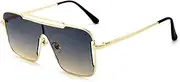 [N\\A] Fashion One-Piece Large Frame Sunglasses Outdoor Sports Metal Hollow Sunglasses Men's Tide Brand Sunglasses