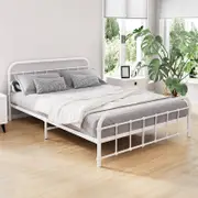 Artiss Metal Bed Frame Double Size Bed Base Beds Platform White